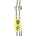 Riem nylon knelgesp 130cm, wit / zwarte strepen