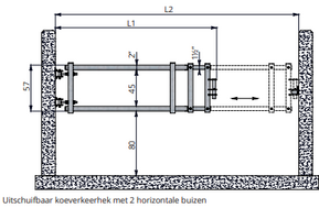 2-buis uitschuifbaar hek 250-400 cm