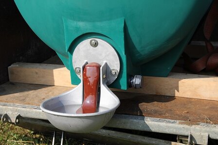 Wateropslagtank rond liggend, groen 500 ltr.