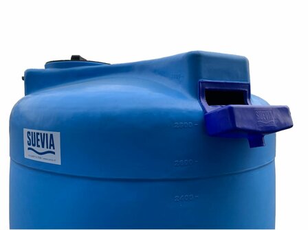 Wateropslagtank rond liggend, blauw 300 ltr.