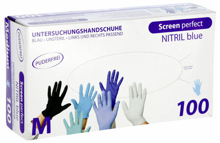 NITRIL handschoen blauw, 24cm lang, &agrave; 100st.
