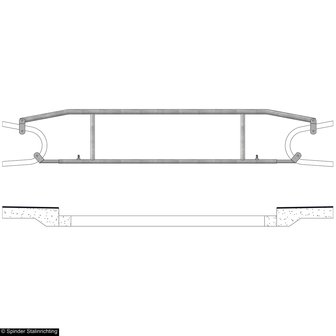 Verplaatsbaar afscheidingshek tussen 2 boxafscheidingen 270-330 cm