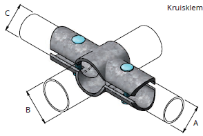 Kruisklem 2&quot; x 2&quot; x 2&quot;