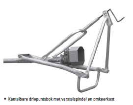 Aftakasmixer type C/E1-102 lengte 420 cm + kantelbare driepuntsbok met verstelspindel