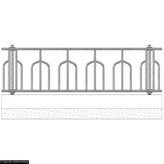 Palisade voerhek grootvee 325 cm, 5 vreetplaatsen