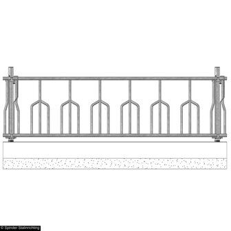 Palisade voerhek jongvee 196 cm, 4 vreetplaatsen