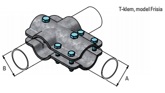 T-klem, model Frisia 2&quot; x 2&quot;