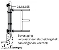 Draaipunt diagonaal voerhek