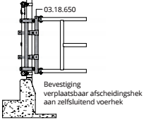 Draaipunt zelfsluitend voerhek