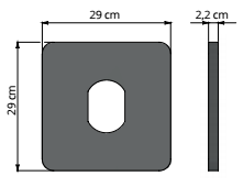 Rubberplaat 292x292x22mm voor standpijp