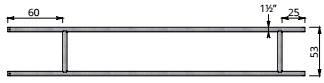 Afscheidingshek voor grootvee, 53 cm hoog, 215 cm lang