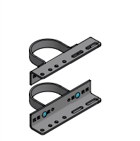 Stel voerhekbevestigingen aan kolom 125 mm, 0-20 cm