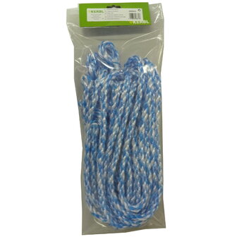 Koetouwen nylon blauw/wit 200cm  - 12mm  (5 stuks)