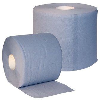 Uierpapier /poetspapier 3laags verlijmd blauw 1000vel &agrave; 2rol