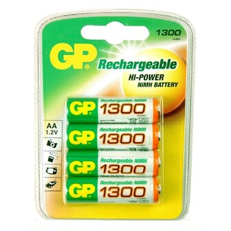 Batterij oplaadbaar GP-AA 1300 mAH 4 st