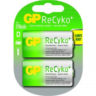Batterij oplaadbaar GP ReCyko+ D 2 st