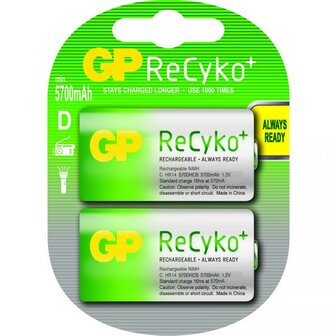 Batterij oplaadbaar GP ReCyko+ D 2 st