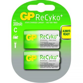 Batterij oplaadbaar GP ReCyko+ C 2 st