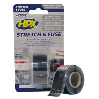 Stretch&amp;Fuse reparatietape silicone zwart 25 mm x 3 m