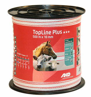 AKO TopLine Plus schriklint wit/rood 1cm-500m