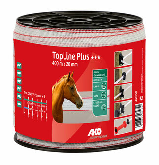 AKO TopLine Plus schriklint wit/rood 2cm-400m