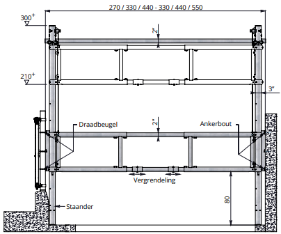 Balans optrekhek 440-550 cm