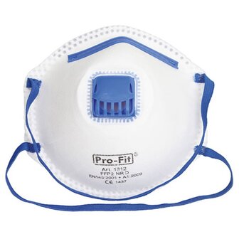 Stofmasker met ventiel, schadelijk Fijnstof FFP2  &agrave; 3st.