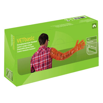 Onderzoekshandschoen VETbasic lang (90cm), &agrave; 100st.