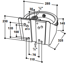 Drinkbak model 16P 3/4&quot; messing ventiel