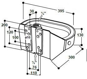 Drinkbak model 18 P 3/4&quot; messing