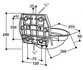 Drinkbak model 12P 1/2&quot; messing