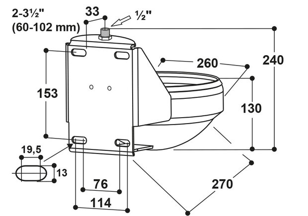 Drinkbak model 1120 inox 1/2" reg.