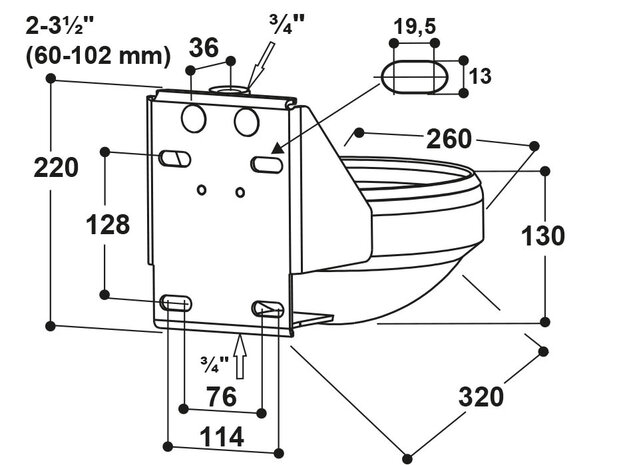 Drinkbak model 1220 inox 3/4" reg.