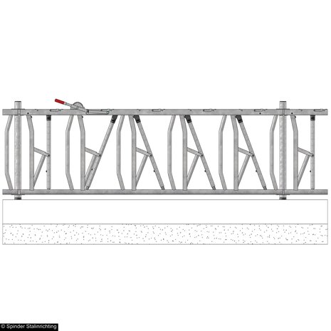 Veiligheidsvoerhek 262 cm verstelbaar