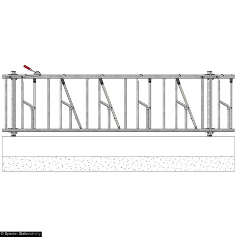 Zelfsluitend voerhek voor kalveren verstelbaar 289 cm