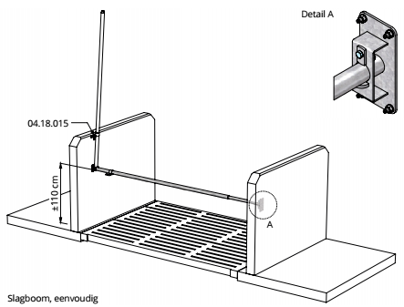 Slagboom, eenvoudig 300-550 cm