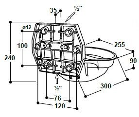 Drinkbak model 12P 1/2" messing