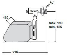 Vlotter model 723 Masterflow zwart