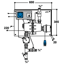 Warmwatercirculatieunit model 303 3000 W, 230 V 