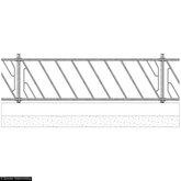 Diagonaal voerhek jongvee 160 cm, 3 vreetplaatsen