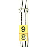 Riem nylon knelgesp 130cm, wit / zwarte strepen