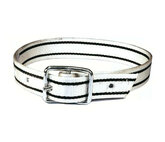 Halsriem nylon, leer + gesp, 120 cm