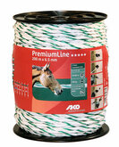 AKO PremiumLine schrikkoord wit/groen 6.5mm - 200m