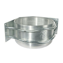 Voerbak aluminium rond, Hoekmodel Voerbak aluminium rond, Hoekmodel