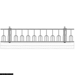 Palisade voerhek kalveren 253 cm, 7 vreetplaatsen