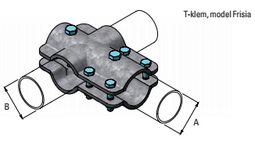 T-klem, model Frisia 2" x 2"