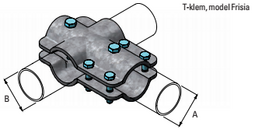 T-klem, model Frisia 2" x 2,5"