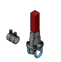 Bedieningshendel zweeds zelfsluitend voerhek Bedieningshendel zweeds zelfsluitend voerhek