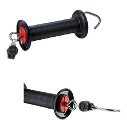 AKO Poortgreep zwart met koordverbinder, veerbegrenzing AKO Poortgreep zwart met koordverbinder, veerbegrenzing