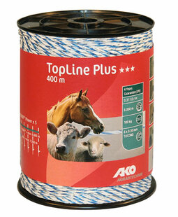 AKO TopLine Plus schrikdraad wit/blauw 3x0.30 TriCond, 400m AKO TopLine Plus schrikdraad wit/blauw 3x0.30 TriCond, 400m